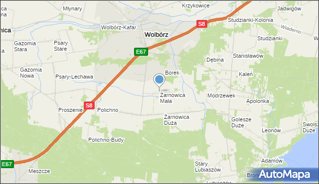 mapa Żarnowica Mała, Żarnowica Mała na mapie Targeo